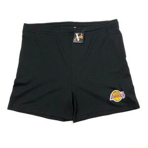Los Angeles Lakers Boys Shorts Size Large L 14/16 Black NBA Basketball B10